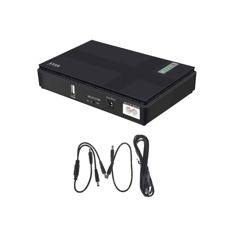 10400 mAh Black Mini Portable DC UPS-DC1018P