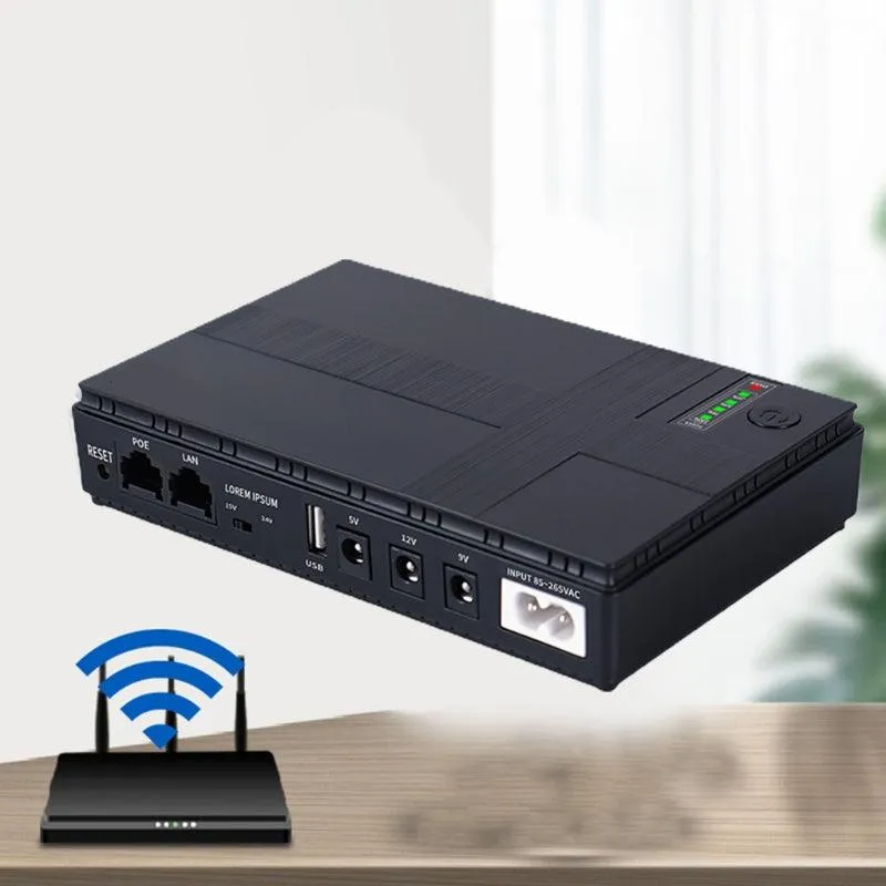 10400 mAh Black Mini Portable DC UPS-DC1018P