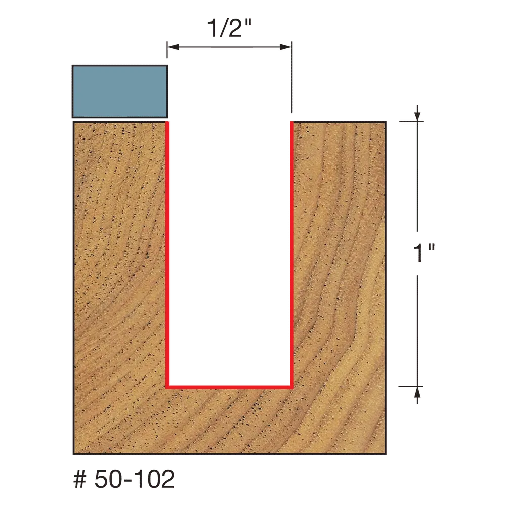 1/2" x 1" Top Bearing Flush Trim Bit