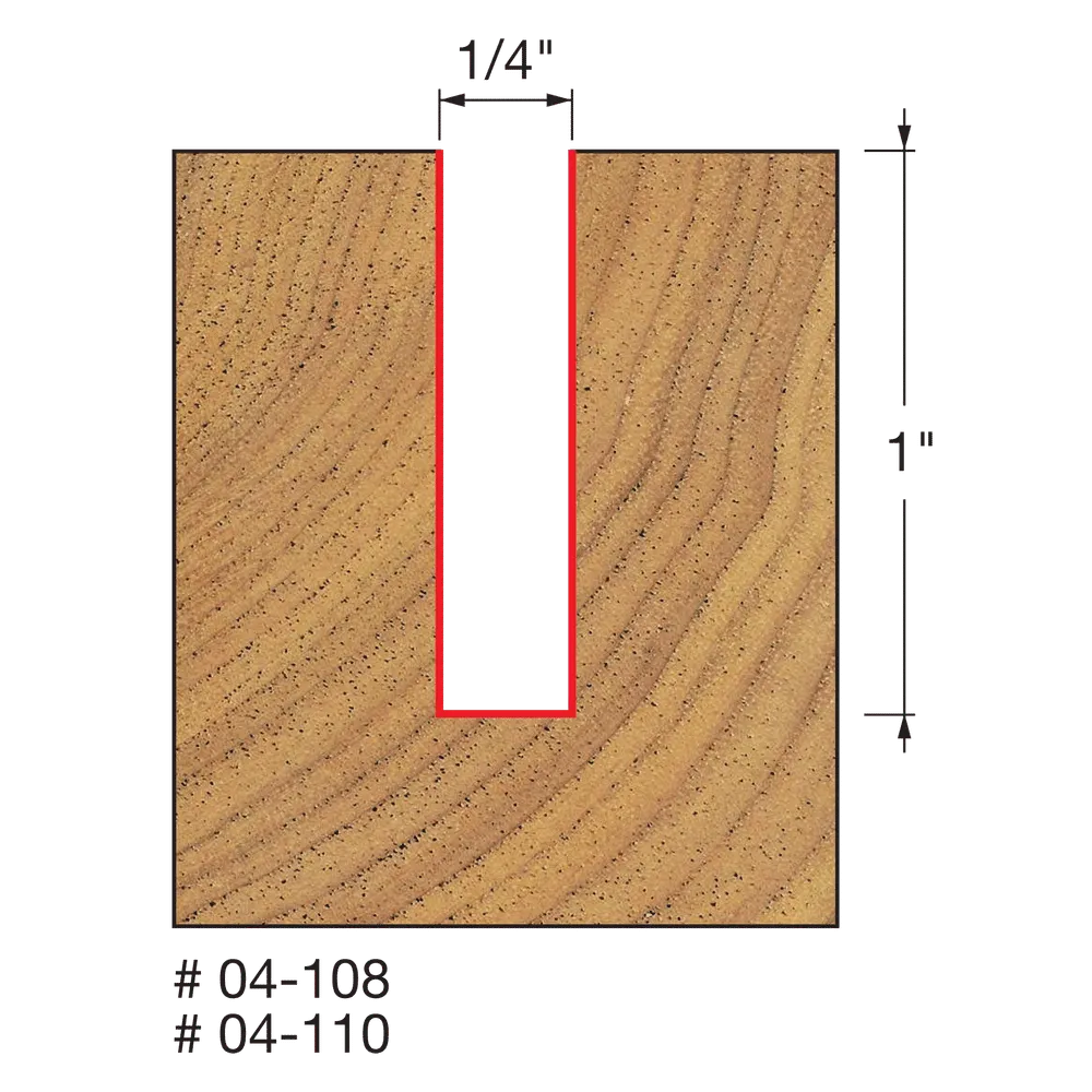 1/4" x 1" Double Flute Straight Bit