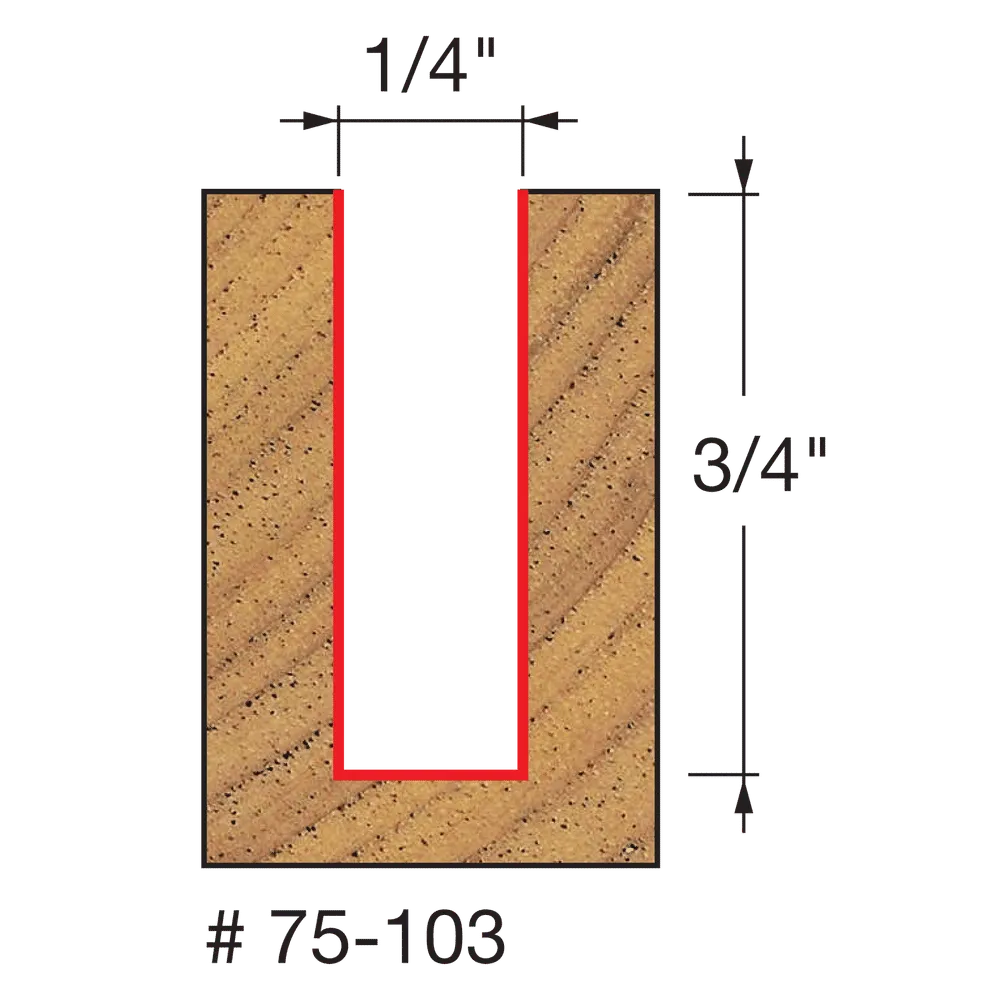 1/4" x 3/4" Up Spiral Bit