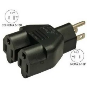 3-Prong Heavy Duty Dual Outlet Adapter