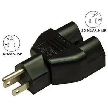 3-Prong Heavy Duty Dual Outlet Adapter