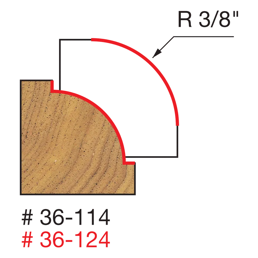 3/8" Radius Beading Bit, Quadra Cut