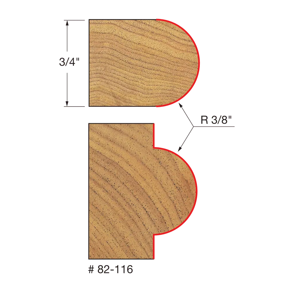 3/8" Radius Half Round Bit