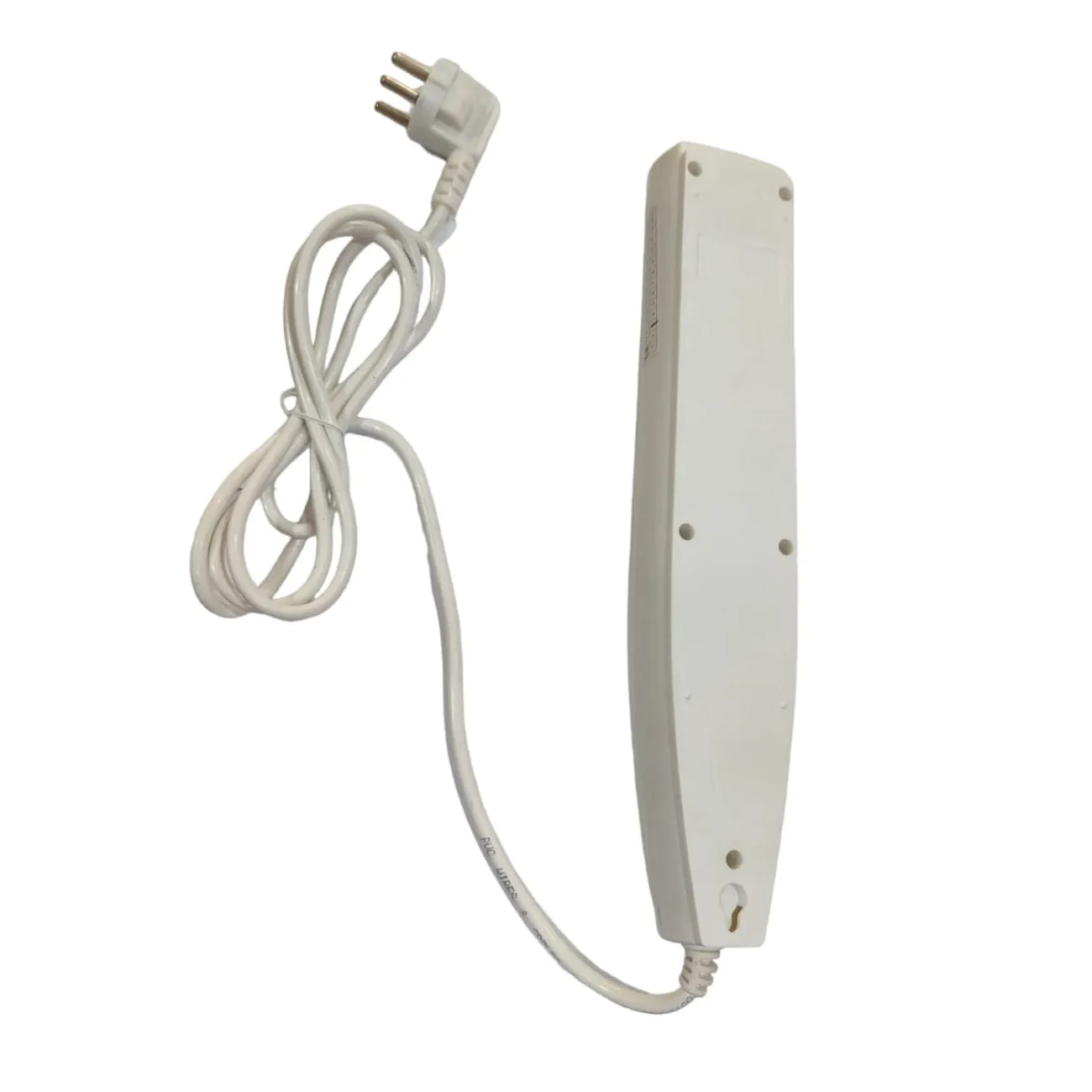 4-way Extension Board with Spike and Surge Protection, Extension Board with Insulated Wire, 4 Sockets & 1 Push Switch 3 core Long 195 cm Wire 6 A with 3 Pin Wall Plug