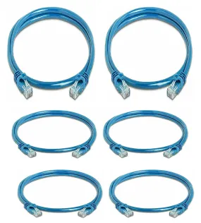 5 CORE 6 Pack Cat6 Ethernet Cable, Internet Network LAN Patch Cords,