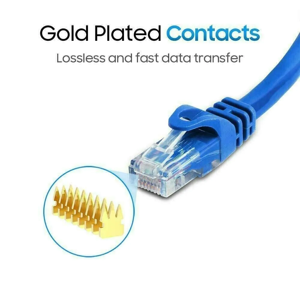 5 CORE 6 Pack Cat6 Ethernet Cable, Internet Network LAN Patch Cords,