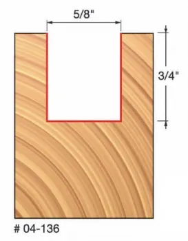 5/8" x 3/4" Double Flute Straight Bit