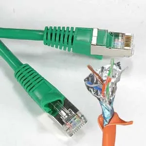 7Ft Cat5E Shielded (FTP) Ethernet Network Booted Cable Green