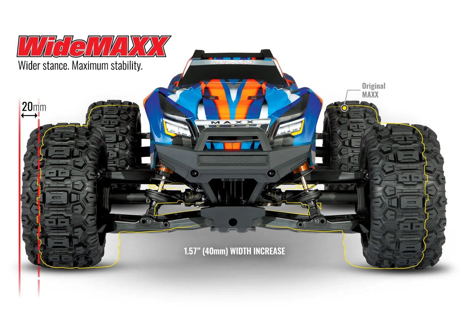89086-4-RED 1/10 Scale Maxx with WideMaxx Monster truck
