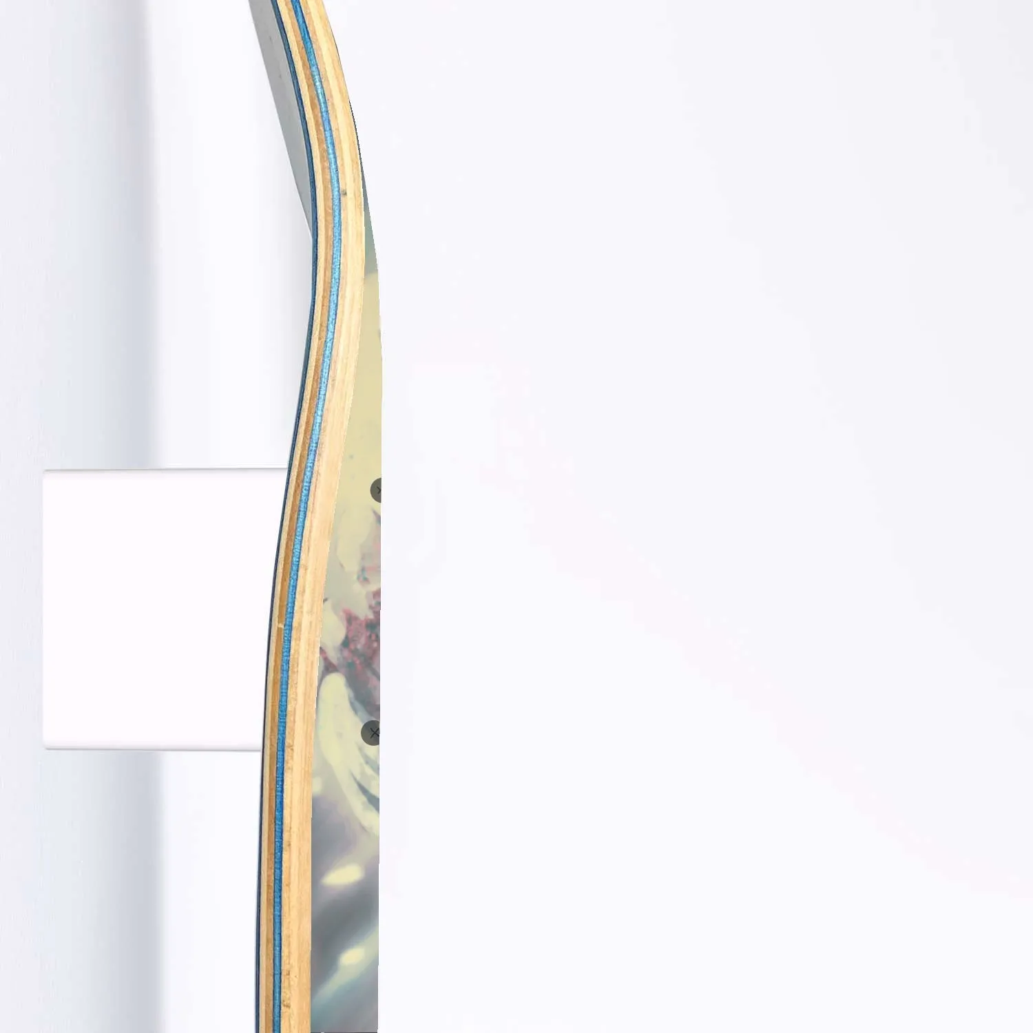Abstract floating spaceman skateboard art