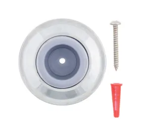 Ace 2-5/16 in. W Solid Brass w/Rubber Stop Chrome Silver Wall Door Stop Mounts to door and wall