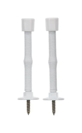 Ace 3 in. W Metal White Spring Door Stop Mounts to door and wall