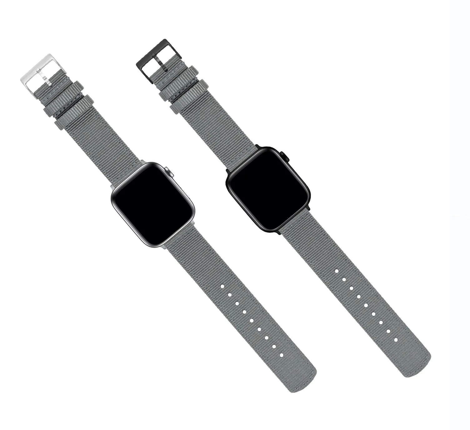 Apple Watch Two Piece NATO® Style Smoke Grey Watch Band (SALE)