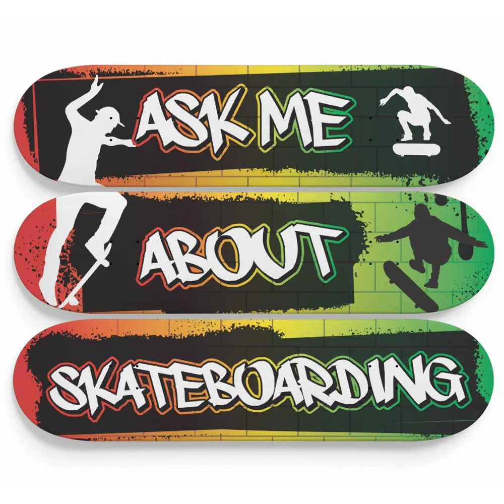Ask Me About Skateboarding - Skateboard Wall Art
