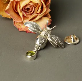 Bee Lapel Pin - Gemstone Choice