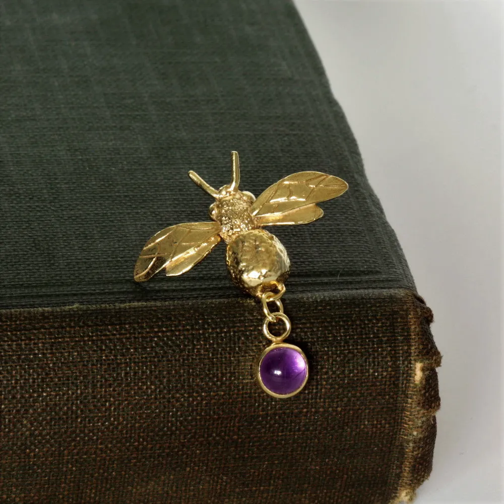 Bee Lapel Pin - Gemstone Choice