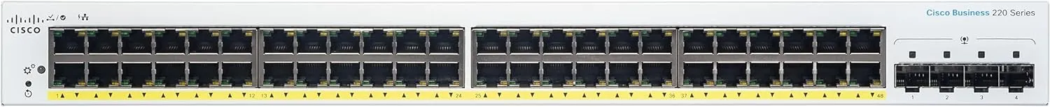 Cisco Business CBS220 48-Port Gigabit (382W PoE )   4-Port Gigabit SFP Uplink 智能交換機 (CBS220-48P-4G-UK / NE-2248P4G) 3年保用