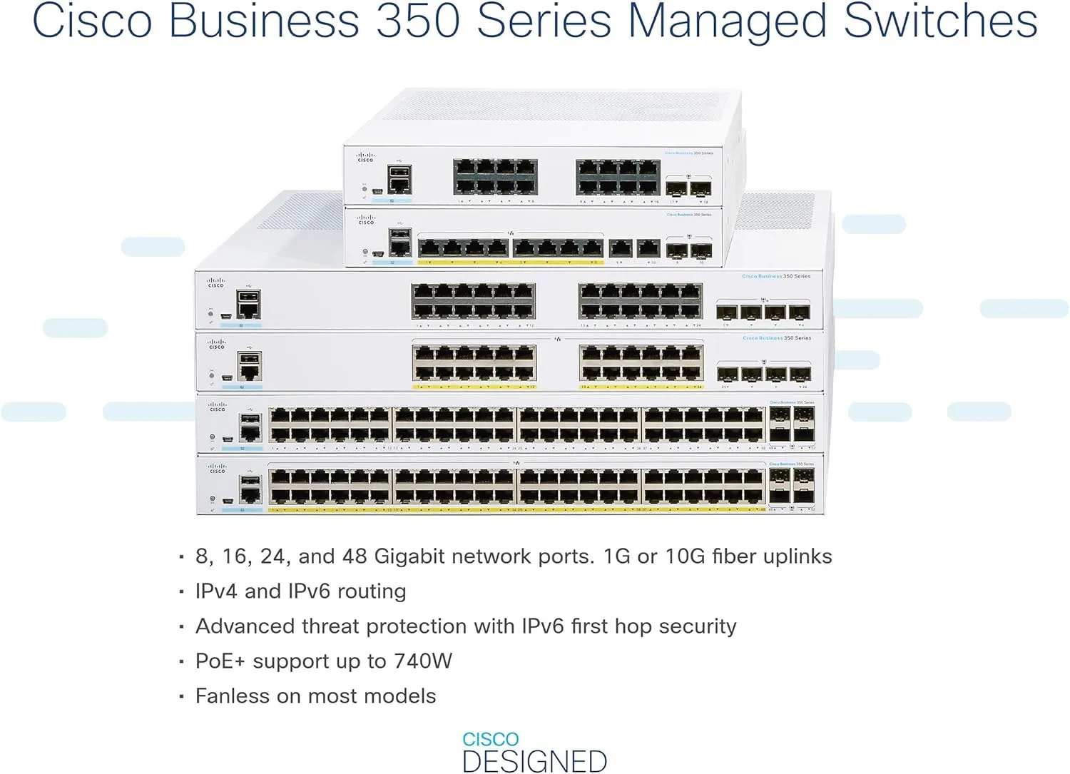 Cisco Business CBS350 24-Port Gigabit (370W PoE )   4-Port Gigabit SFP Uplink 全網管交換機 (CBS350-24FP-4G-UK / NE-3524A4G) 有限終生保用