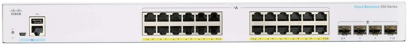 Cisco Business CBS350 24-Port Gigabit (370W PoE )   4-Port Gigabit SFP Uplink 全網管交換機 (CBS350-24FP-4G-UK / NE-3524A4G) 有限終生保用