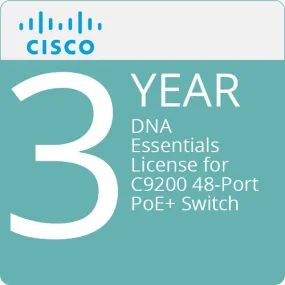 Cisco C9200-DNA-E-48-3Y 3-Year DNA Essentials License for C9200 48-Port PoE  Switch