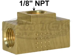 CNC 3/16" Inverted Flare American Brake Line Tee Fittings With 1/8" NPT Port For Brake Light Switch