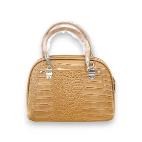 Croc-Embossed Dome Shoulder Bag