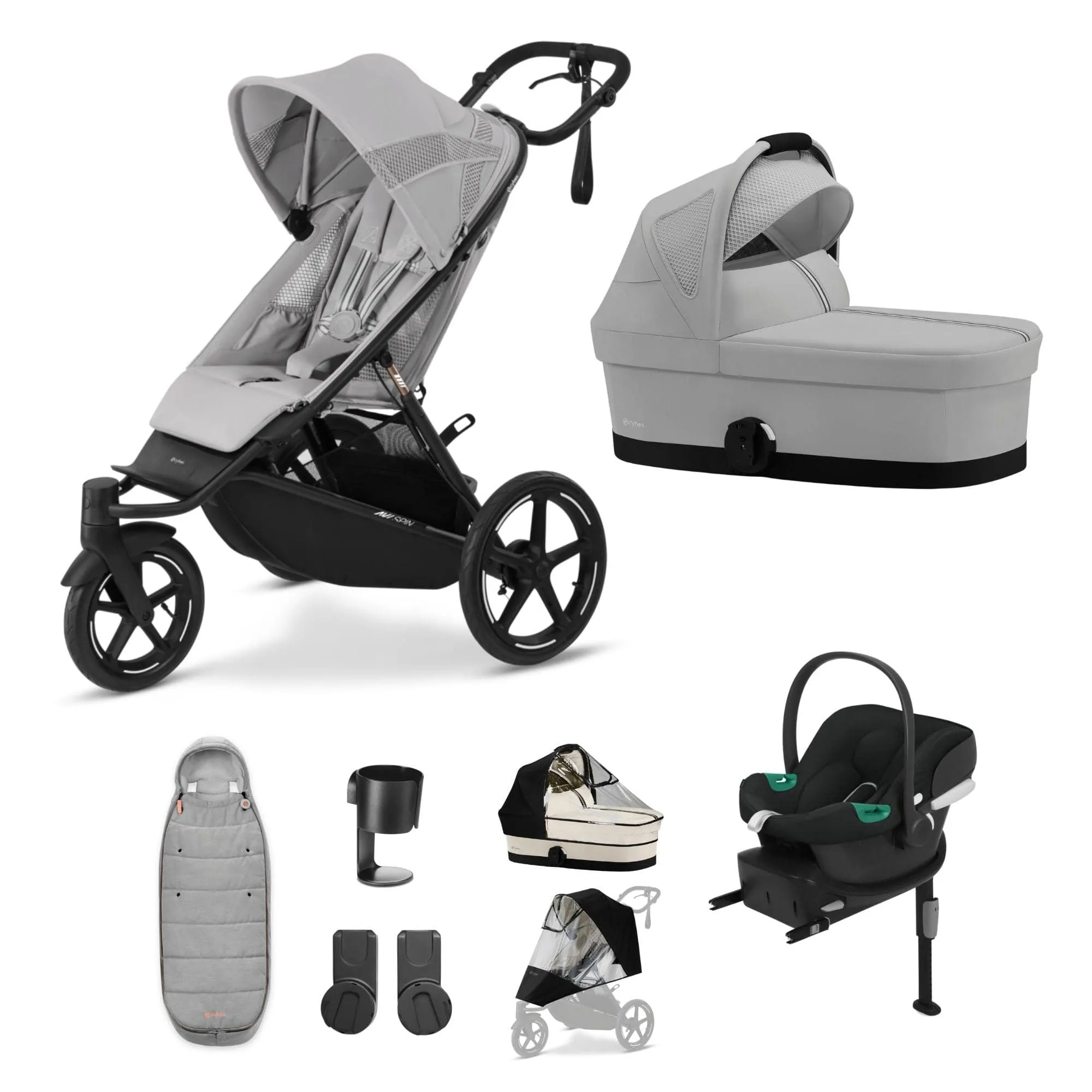 Cybex Avi Spin Comfort Bundle in Fog Grey