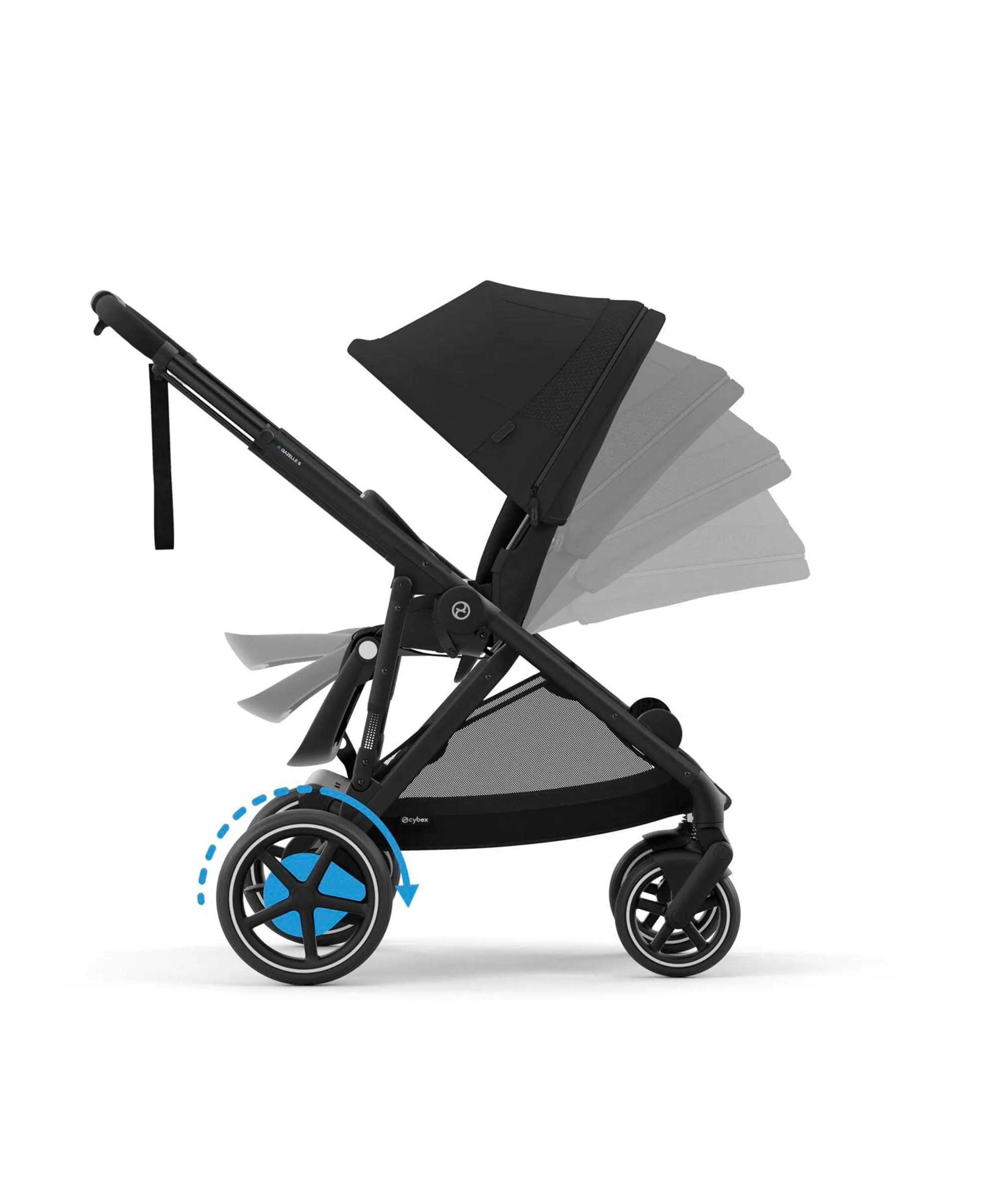 Cybex e-Gazelle S Electric Single to Double Pushchair - Black