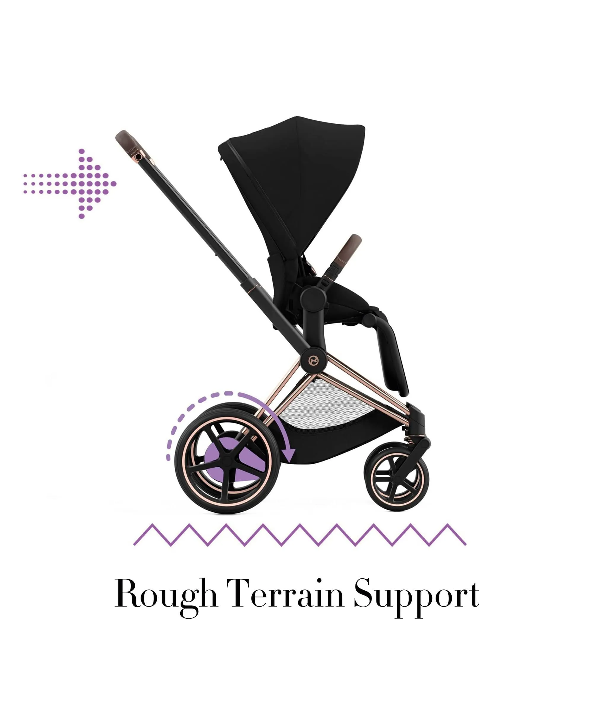 Cybex ePriam 5 Piece Pushchair Bundle with Cloud T Car Seat -  Leaf Green/Rose Gold