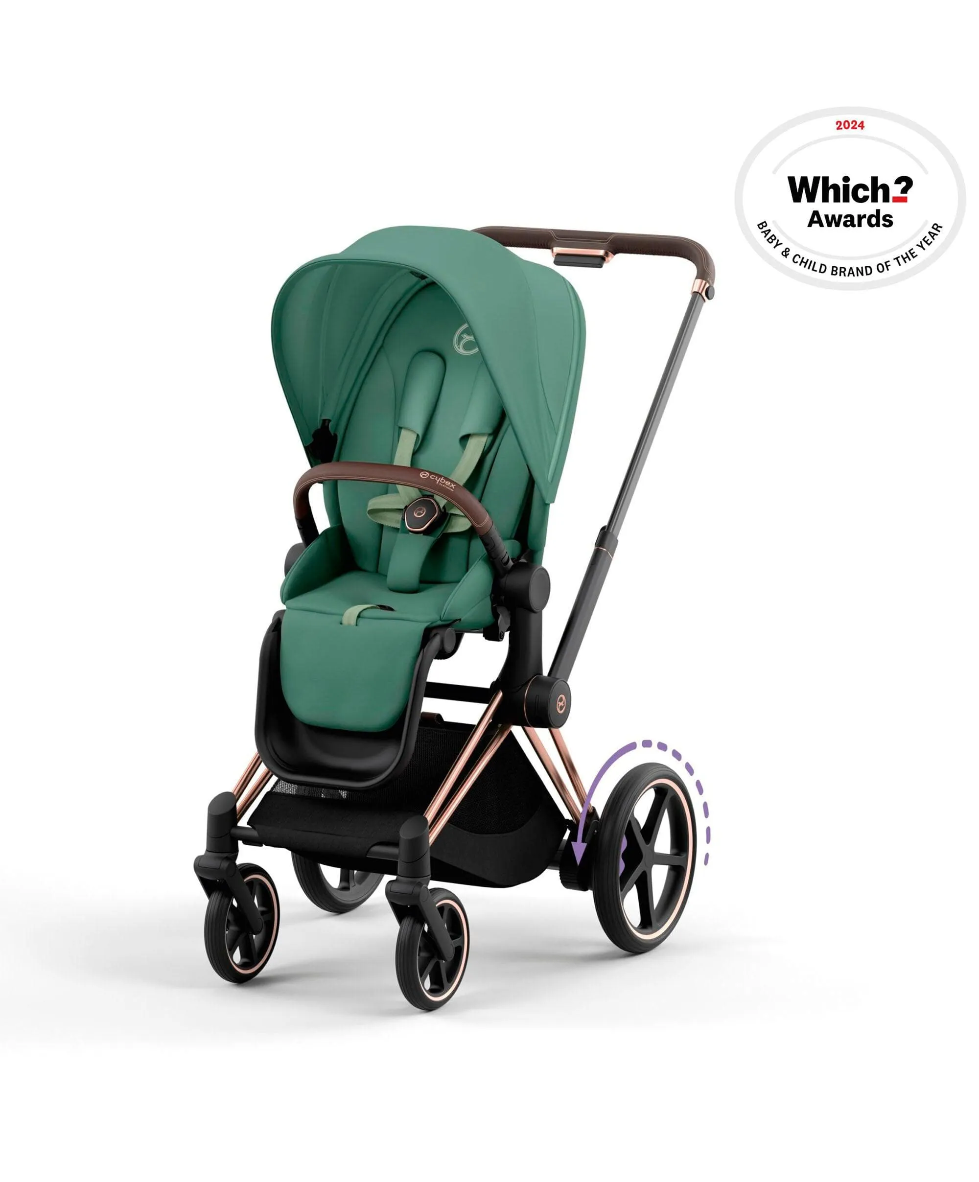 Cybex ePriam Pushchair - Leaf Green/Rose Gold