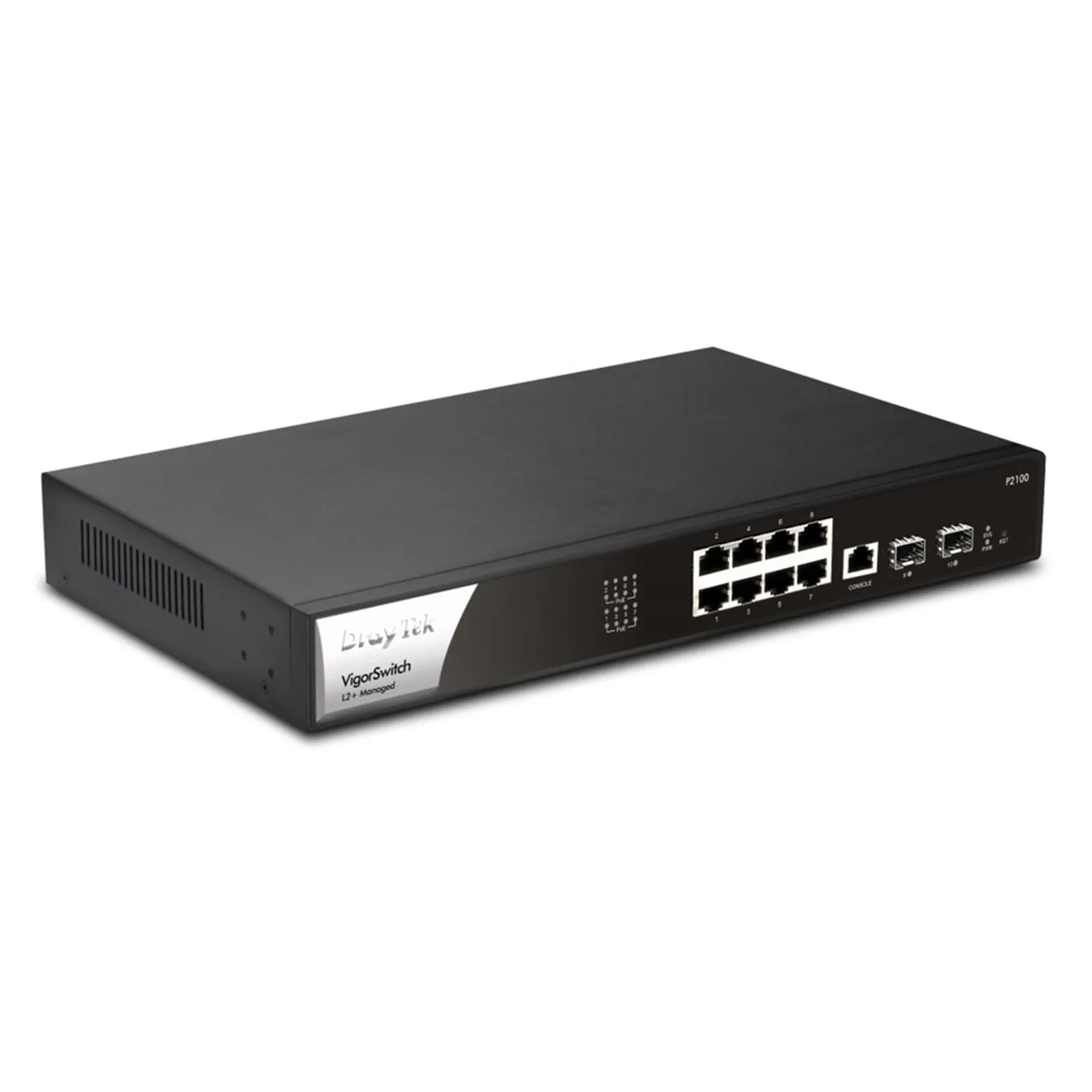 DrayTek VSP2100-K VigorSwitch P2100 8 Port Gigabit POE Layer 2  Managed Switch with 2 SFP Uplink Ports