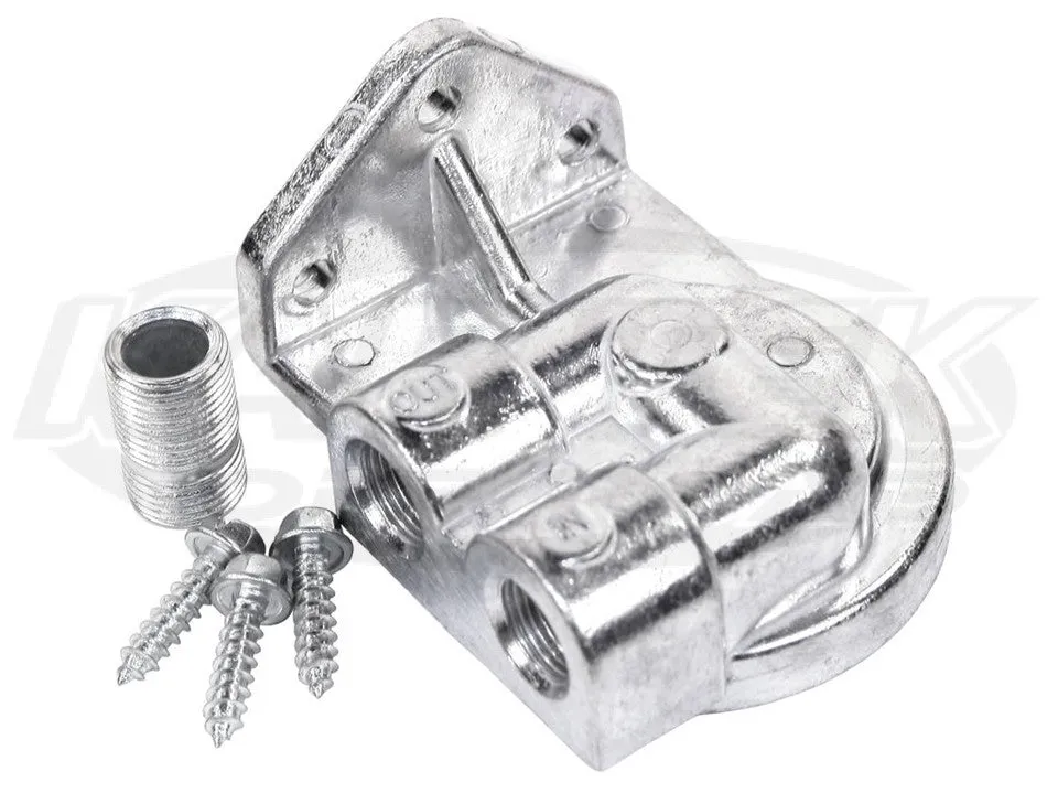 EMPI Cast Oil Filter Adapter - Left Ports For HP1 Filters