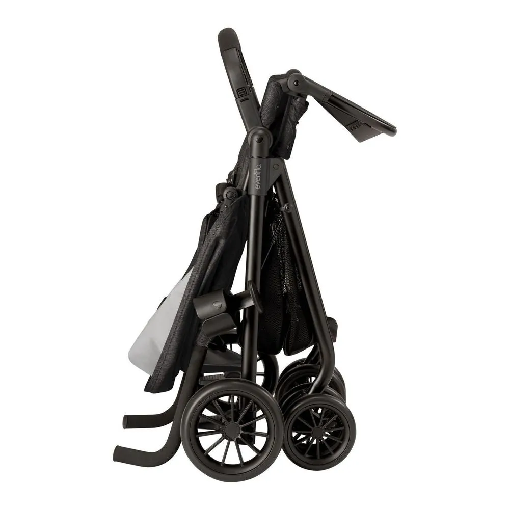 Evenflo Sibby Travel System with LiteMax Infant Car Seat & Rider Board -  Charcoal Black