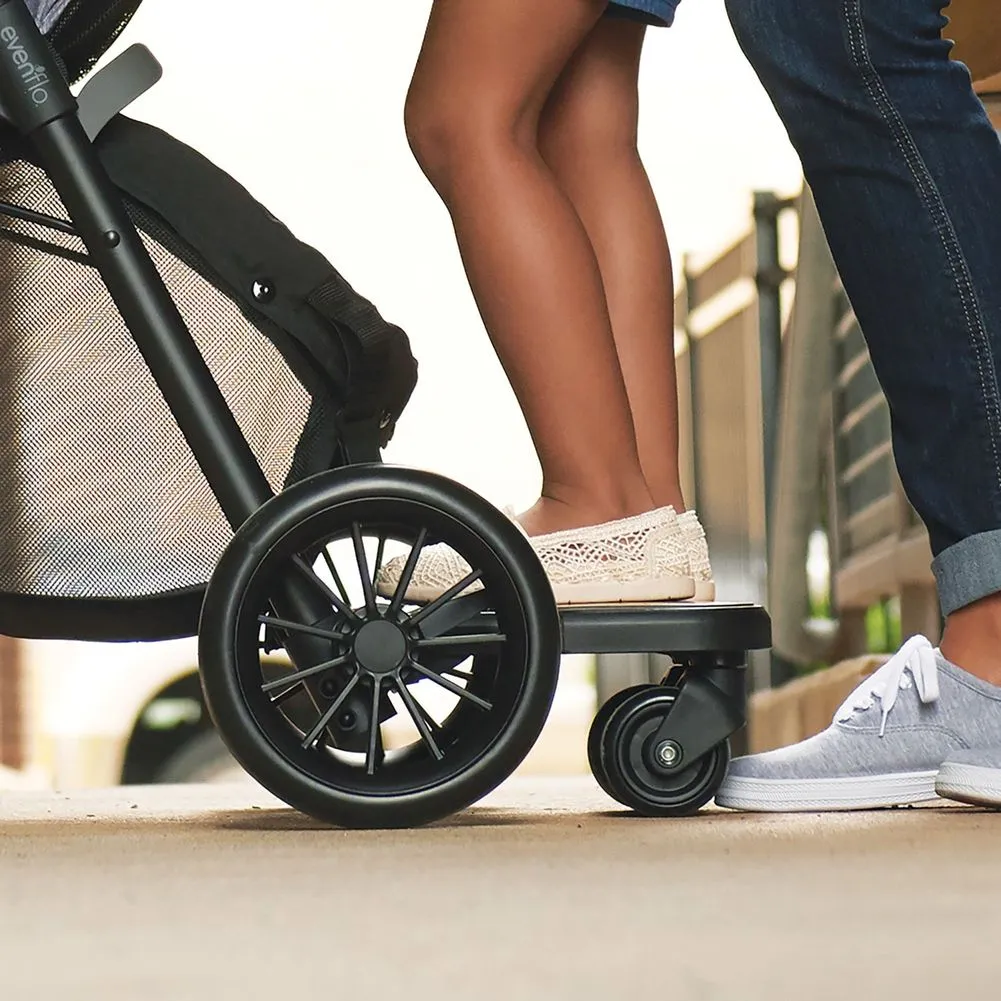 Evenflo Sibby Travel System with LiteMax Infant Car Seat & Rider Board -  Charcoal Black