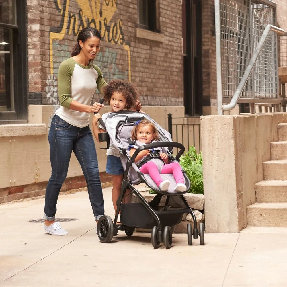 Evenflo Sibby Travel System with LiteMax Infant Car Seat & Rider Board -  Charcoal Black