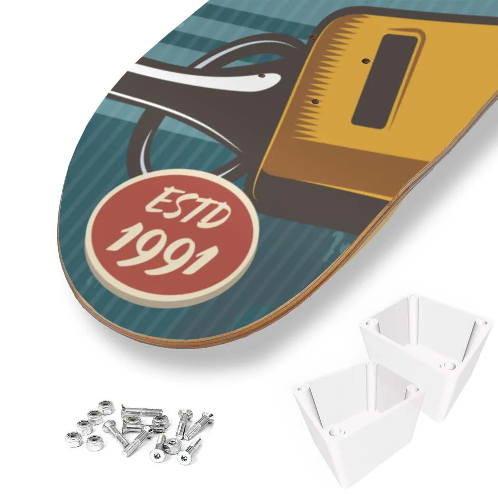 Fantastic Vintage Barber Illustration Skateboard Wall Art