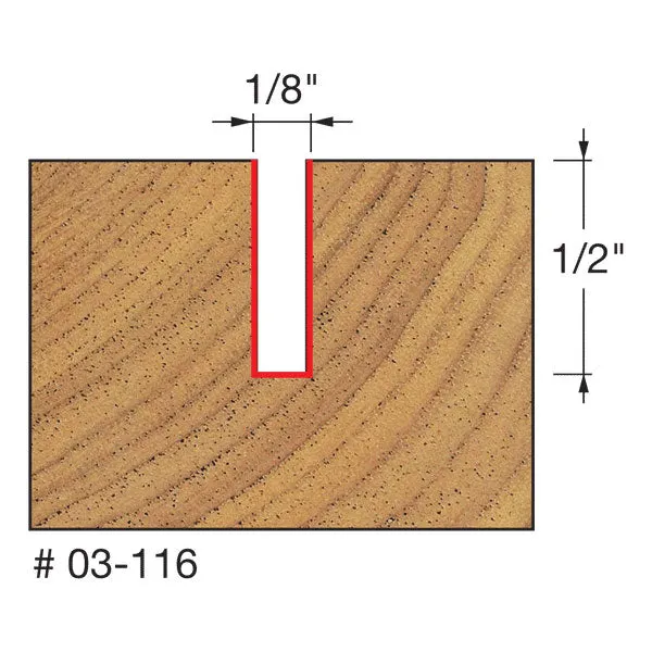 Freud 03-116 1/8" (Dia.) Single Flute Straight Bit