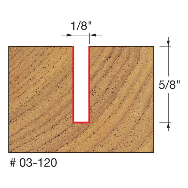 Freud 03-120 1/8" (Dia.) Single Flute Straight Bit