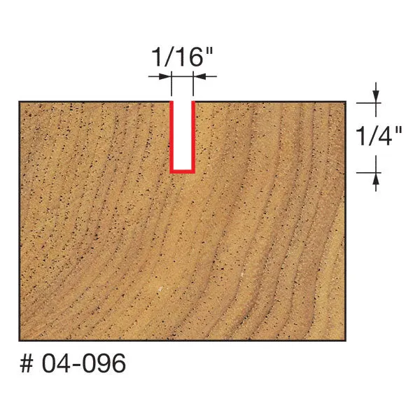 Freud 04-096 1/16" (Dia.) Double Flute Straight Bit