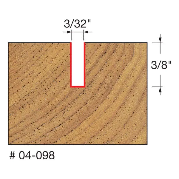 Freud 04-098 3/32" (Dia.) Double Flute Straight Bit