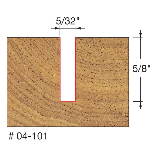 Freud 04-101 5/32" (Dia.) Double Flute Straight Bit