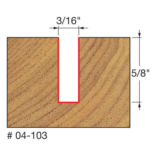 Freud 04-103 3/16" (Dia.) Double Flute Straight Bit