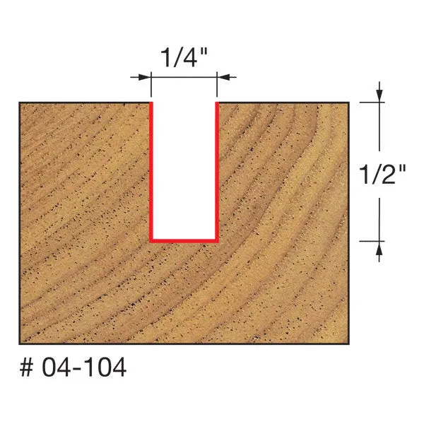 Freud 04-104 1/4" (Dia.) Double Flute Straight Bit