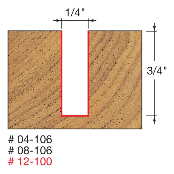 Freud 04-106 1/4" (Dia.) Double Flute Straight Bit