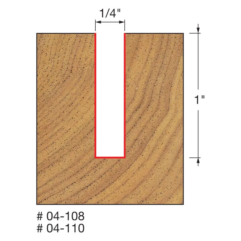 Freud 04-108 1/4" (Dia.) Double Flute Straight Bit