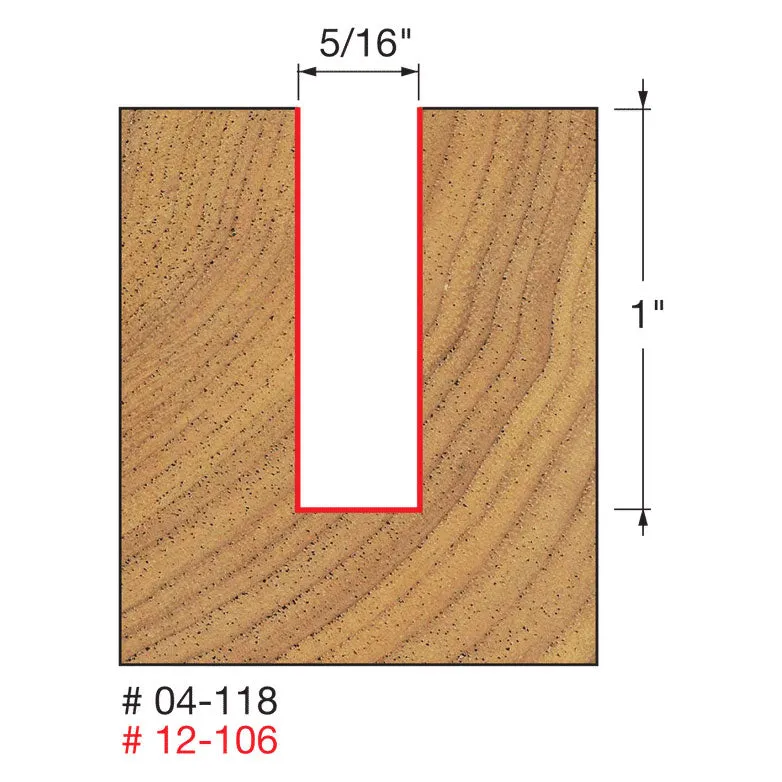 Freud 04-118 5/16" (Dia.) Double Flute Straight Bit