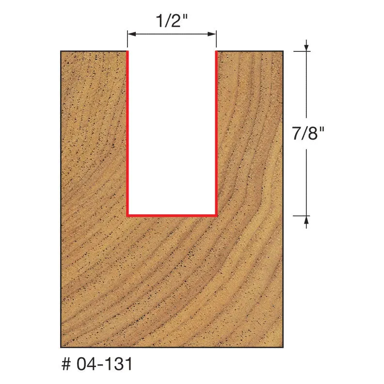 Freud 04-131 1/2" (Dia.) Double Flute Straight Bit
