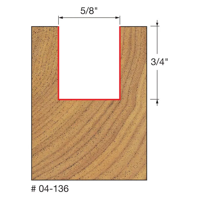Freud 04-136 5/8" (Dia.) Double Flute Straight Bit